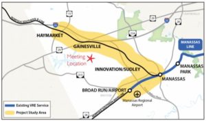 VRE Gainesville-Haymarket Extension Map