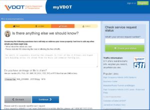 My VDOT Service Request